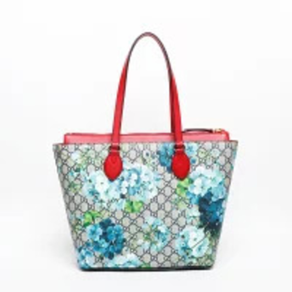 Gucci GG Blooms Red Tote Bag Beige - Picture 3 of 13